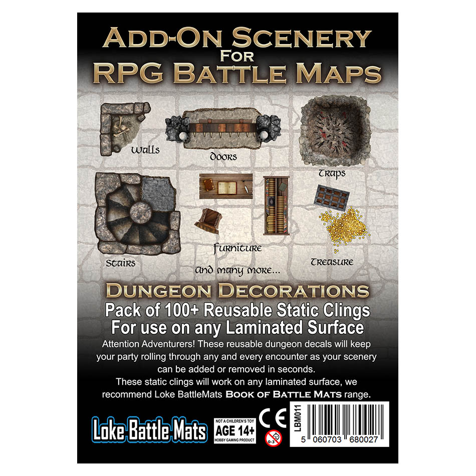 Battle Mats: Add-on Scenery for RPG Battle Maps: Dungeon Decorations -  Shuffle and Cut Games